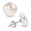 Woman Pearl Earrings Freshwater Cultured Button Pearls,Coin Pearls, Silver Pearl Earrings for Women Girls Gift - Image 1