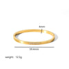 Minimalist Highlight Gold Plated Geometric Bangles Glossy Stainless Steel Bangle For Women Gifts - Image 14