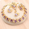 Blue Zircon Silver Jewelry Sets Bridal Gold Color Wedding For Women Earrings Rings Pendant Necklace Stone Bracelets Set - Image 7