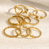 Stainless Steel Dot Diamond Fried Dough Twists Love Open Ring Heart Series Ring Small Round Cake Opening Ring - Image 6