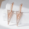 Unusual Glossy Rhombus Rose Gold Color Drop Earring for Women Zircon Accessories Daily Jewelry - Image 4