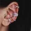 Delicate Cartilage Ear Clip Women Dainty Fake Piercing Geometry Earrings Zircon Gold Silver Color Jewelry - Image 1