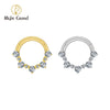 Titanium 16G Hinged Daith Earring Segment Hoop 8mm/10mm CZ Septum Clicker Nose Ring Piercing Body Jewelry - Image 1