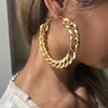 Metal Punk Style Oversized Large Hoop Earrings Twisted Big Circle Round Loop Earrings for Women Exaggerate Party Jewelry Gifts - Image 1