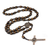Car Hanging Ornament Handmade Rosary Necklace Wood Religious Wood Beads Necklace Mellow Catholic Crucifix Pendant Chain - Image 8