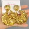 Classic Drop Women Gold Plated Earrings Brass Girls Chunky Small Golden Hoop Earrings - Image 1