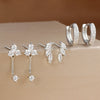 Three-Pair Huggie Hoop Earring Set with Color and Stone Variations - Image 15