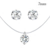 Silver Invisible Chain Necklaces pendants Rhinestone Choker Necklaces Transparent Fishing Line - Image 8