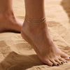 Ankle Bracelets for Women, Gold Silver Plated Layered Beads Anklets Bracelets for Women Girls Summer Jewelry Gifts - Image 1