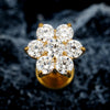 Titanium 16G Tiny Flower CZ Stud Earring Tragus Helix Rook Conch Labret Stud Flat back Cartilage Piercing - Image 3