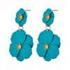 Big Flower Drop Earrings for Women Exaggerated Double Floral Dangle Earrings Statement Charm Jewelry for Wedding Party - Image 7