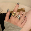 Chunky Adjustable Water Droplet Rings Handmade High Polished Thumb Band Statement Ring for Women Girl Opening Ring - Image 2