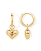 Women Heart Pendant Earrings Lady Gold Plated Charm Huggie Hoops Earring With Silver Post Jewelry - Image 2