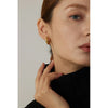 Stainless Steel Round Star CZ Hoop Earrings Cubic Zirconia Golden Huggie Texture Jewelry Gift - Image 5