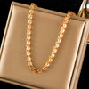 316L Stainless Steel Metal Gold Color Wheat Chain Necklace Bracelets Set For Women Jewelry Lady Gift - Image 8