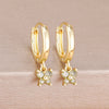 2Pcs 12 Constellation Birthstone Little Gold Plated Ear Hoop Earrings Cubic Zirconia Butterfly Pendant Party Wedding Jewelry - Image 13
