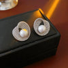 Zircon Round Pearl Earrings for Women Personality Irregular Stud Earring Temperament High Sense Simple Jewelry Wedding Girl - Image 3