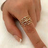 Hollow Sun Ring with Natural Stone in Gold-Tone - Image 4