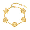 Gold Plated Floral Bracelets, Stainless Steel Charm Bracelet Adjustable Lucky Chain Set Gift - Image 8