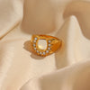 Stainless Steel Y2K Jewelry U Letter Crystal Paved Gold Colour Rings For Women Chunky Metal Hiphop Party Jewelry - Image 12