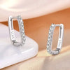 Noble Silver Hoop Earrings for Women Crystal Zirconia Earrings Party Wedding Versatile Jewelry - Image 2