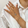 Devil's Eye Palm Zircon Chain Bracelet for Women Link Connected Stainless Steel Finger Ring Bracelets Hand Harness Jewelry - Image 3