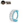 Square Cubic Zirconia Hinged Piercing Clicker for 16G Septum and Ear Styles - Image 9