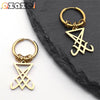Lucifer and Satan Hoop Dangle Earrings Women Men Stainless Steel Sigil Of Lucifer Satan Gothic Occult Earring Jewelry E1714S08 - Image 1