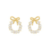 Ftcy Minimalist Round Bow Knot Earrings For Women Rhinestone Imitation Pearl Stud Earrings Party Wedding Jewelry Gifts - Image 6