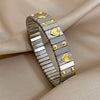 Vintage Elasticity Stainless Steel Bangles Bracelet for Women Classic Heart Square Adjustable Wristband Bangle - Image 13