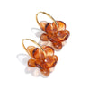 30mm Stainless Steel Double-layer Resin Flower Drop Earrings for Women Jewelry Green Yellow Brown Accessories - Image 8