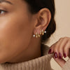Gold Plated Eros Floating Huggies Earring Minimalist Pear Oval Marquise CZ Waterdrop Hoop Earring For Women - Image 5