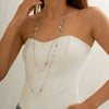 Long Imitation Pearl Chain Necklace Set 2 Pieces - Image 2