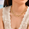 Chunky Stainless Steel Oval Link Bracelets for Women, Gold Plated Minimalist Jewelry - Image 8