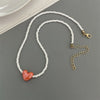 Korean Ceramics Love Heart Choker Necklace for Women Girl Colorful Neck Jewelry - Image 6