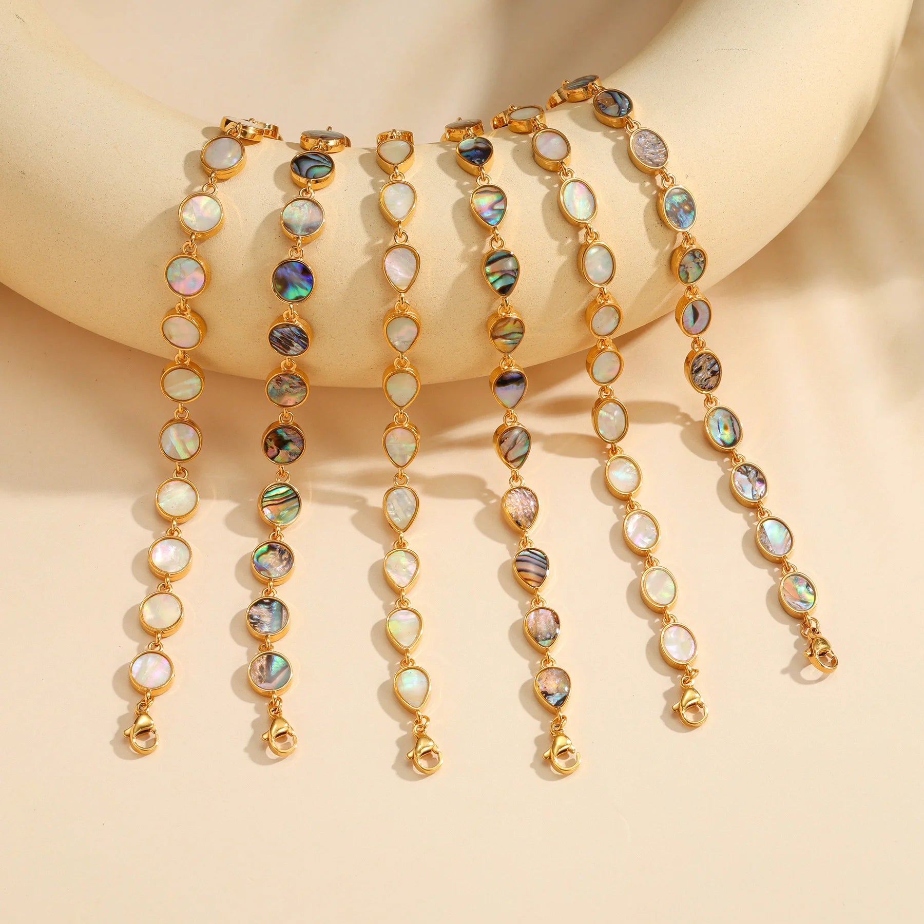 Natural Abalone Shell Bracelet for Women Stainless Steel Boho Paua Shell Bracelet Daily Wear Jewelry Gift - Image 1