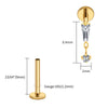 Titanium Baguette Cartilage Earring 16G CZ Dangle Helix Earlobe Labret Stud Flat Back Piercing Jewelry - Image 22