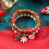 3Pcs/Set Colorful Beads Christmas Bracelet For Women Xmas Tree Snowman Santa Claus Snowflake Beaded Bracelet Year Jewelry - Image 1