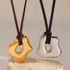 Geometric Pendant Necklace with Wax Cord and Metal Finish Options - Image 4