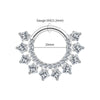 Clicker Segment Hoop Earring with Cubic Zirconia for Piercings in 8 mm or 10 mm Sizes - Image 5