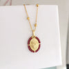 Virgin Mary Pendant Charm Necklace Women Cross Scared Heart Jesus Choker Seed Beads Stainless Steel Chain Gold Color Mom - Image 31