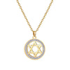 Star of David Stainless Steel Vintage Necklace Clear Zircon Round Pendant Necklaces Jewelry Wedding Gift for Women Men - Image 7
