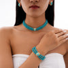 Simple Stone Beads Necklace Earrings and Bracelet Set Multilayer Choker for Women Short Strand Neck Chain Collar Jewelry - Image 1