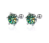 Earrings Silver Round Cut Stud Earrings Piercing Earrings for Men and Women Jewelry - Image 7