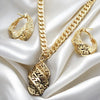Golden Necklace Jewelry Set for Women Special Hollow Design Pendant Earrings Wedding Anniversary Gifts Jewellry Accessories - Image 1