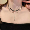 Gothic Black Peach Heart Star Pendant Necklace For Women Men Sliver Color Love Short Choker Punk Y2K Charms Jewelry Accessories - Image 4