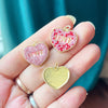 Brass Heart with CZ Zirconia Paved Charm Pendant, Gold Plated Zircon Jewelry Finding Supplies - Image 5