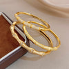 Elegant Diamond-encrusted Bone Bamboo Joint Shape Cuff Bracelet For Women Classic Plated Gold Shiny Temperament Jewelry Set - Image 1