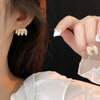 Letter M Stud Earrings Ear Buckle Inlald Rhinestone Earrings for Women Party Banquet Ear Jewelry Gifts K - Image 2