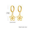 Gold Plated Five-petal Flower Wine Red Lacquered Earrings for Women Enamel Flower Ear Jewelry Holiday Party Gifts - Image 8